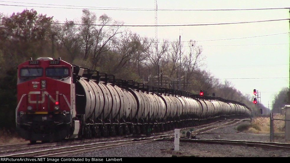 Long shot of CN oil train